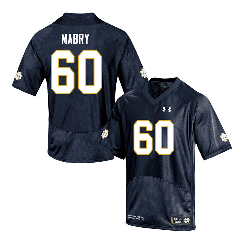 Men's NCAA Notre Dame Fighting Irish #60 Cole Mabry Stitched College Under Armour Authentic Navy Football Jersey CM10Z42SH